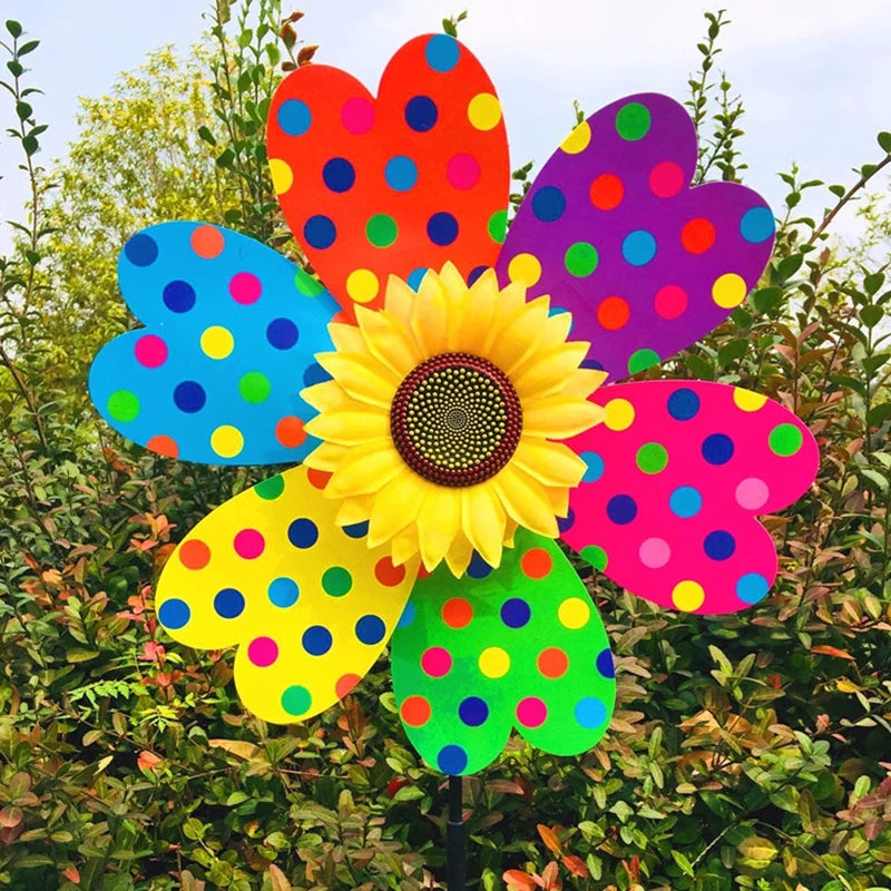 4PCS Outdoor Colorful Sunflower Wind Spinner