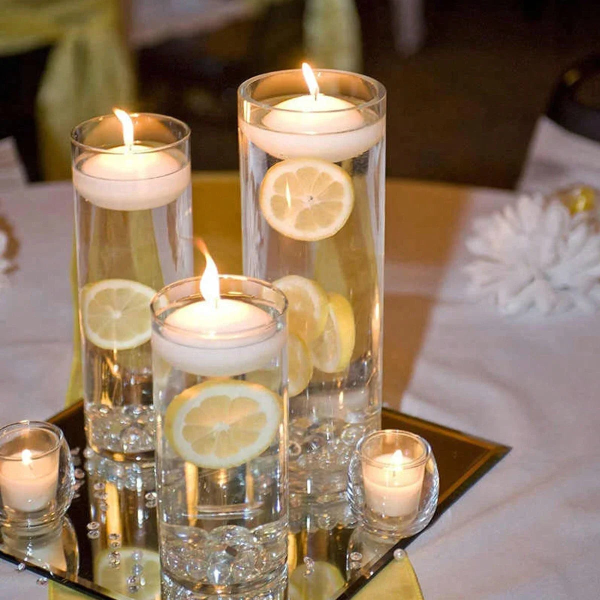 Large capacity Cylinder Wedding Glass Cup Candlestick, Straight Tube Glass Vase
