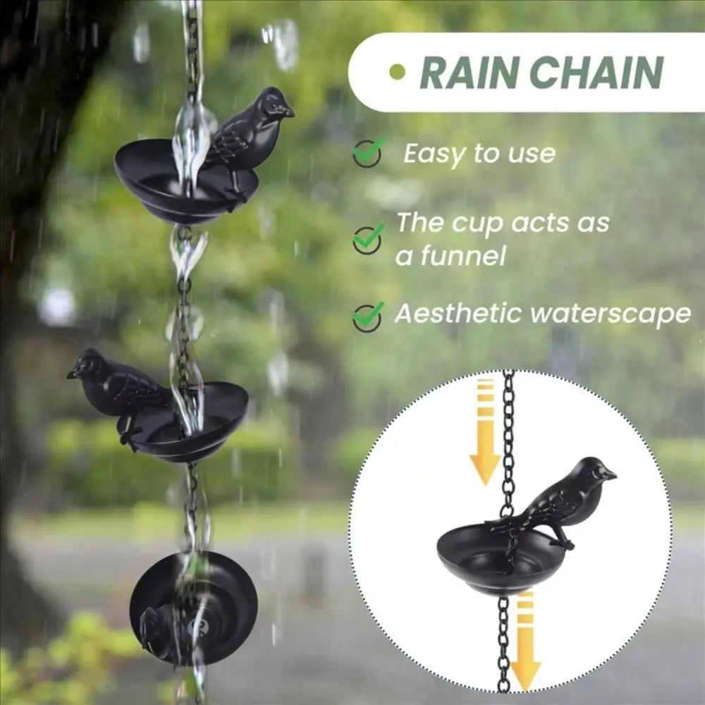 Adjustable Rain Catcher Chain With Bell For Gutters
