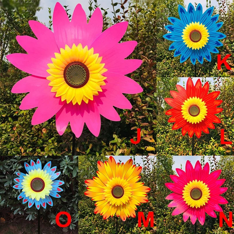 4PCS Outdoor Colorful Sunflower Wind Spinner
