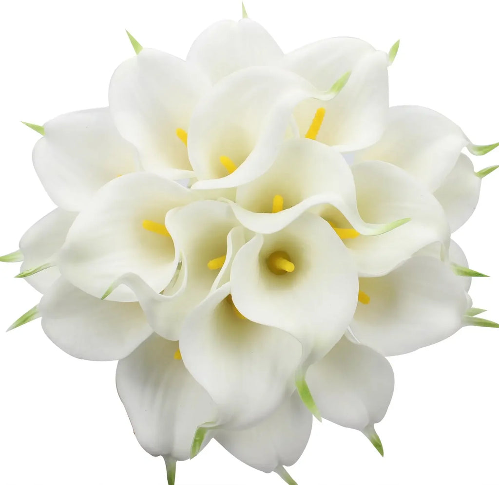 10Pcs White Artificial Calla Lily Flowers
