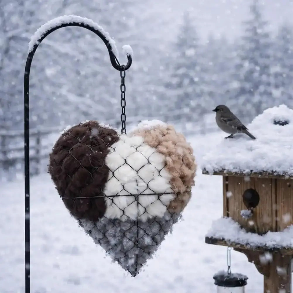 3pcs Heart-Shaped Handcrafted Fiber Bird Nesting Heart,