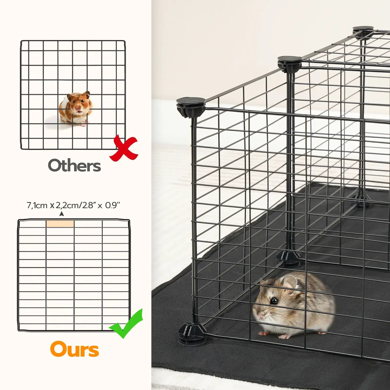 Cage with Waterproof Mat, Small Animal Playpen