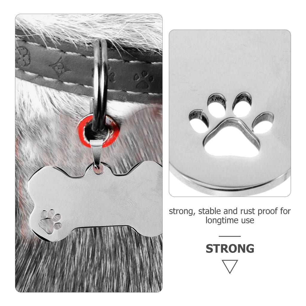 Stainless Steel Pet Id Tags Personalized Engraved 10 Piece