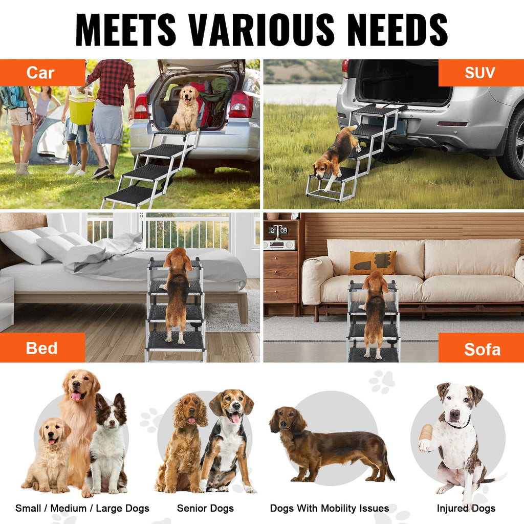 Stair for Cars Wide Folding Portable Lightweight Aluminum