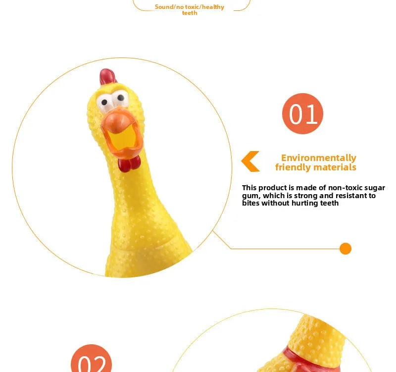 Squeaky Screaming Chicken Pet Toy