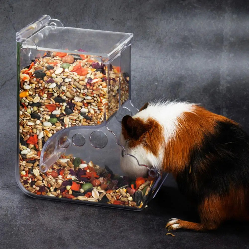 Hamster Rabbit  Guinea Pigs Clear Plastic Automatic Pet Feeder