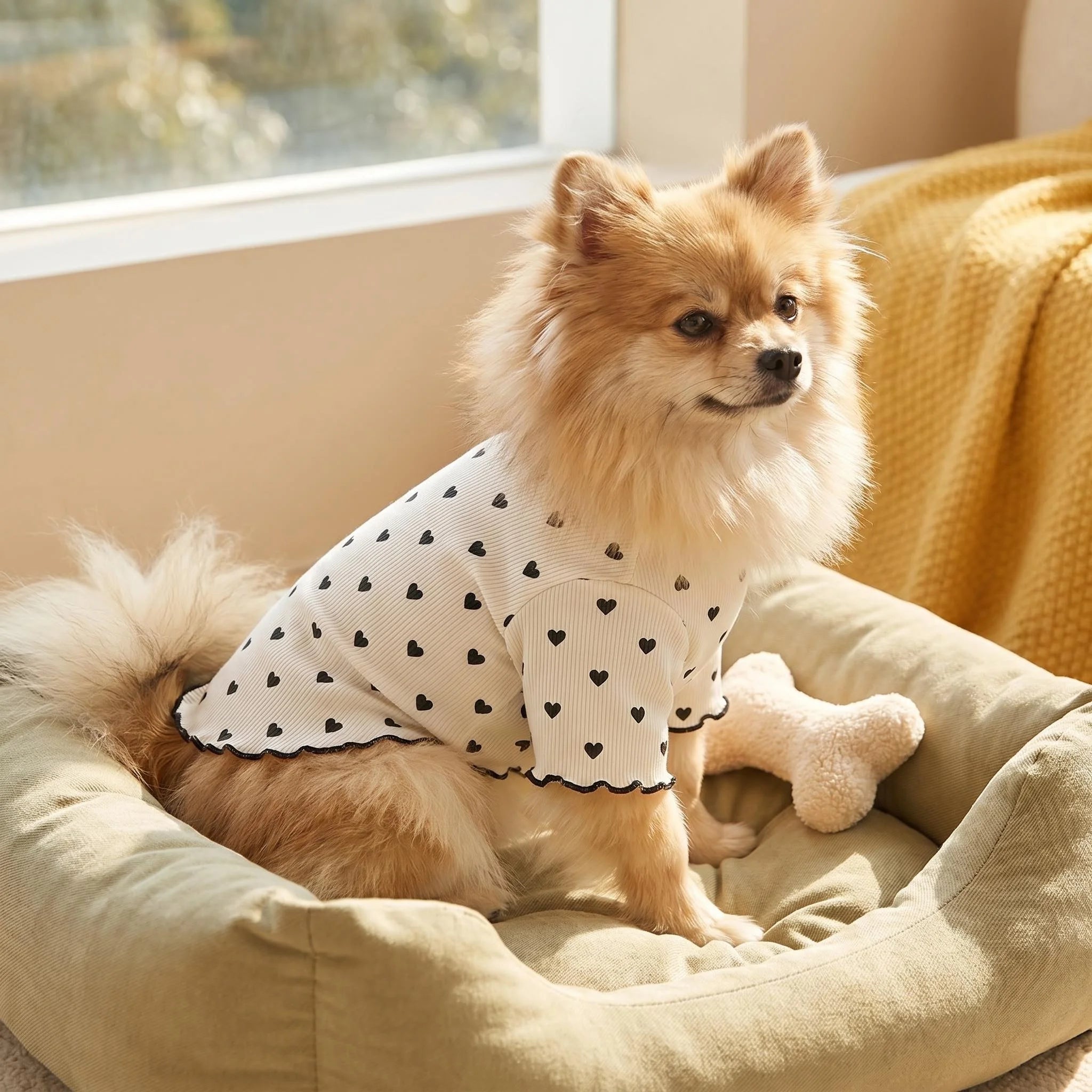1PC Cute Heart or bow tie pattern Dog/Cat Shirt