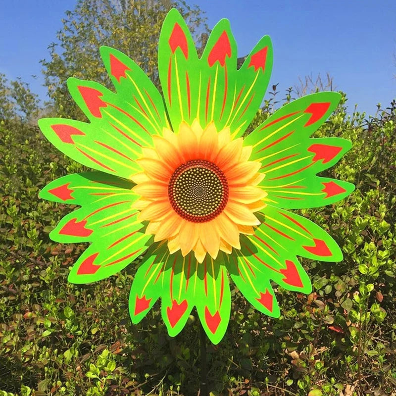 4PCS Outdoor Colorful Sunflower Wind Spinner