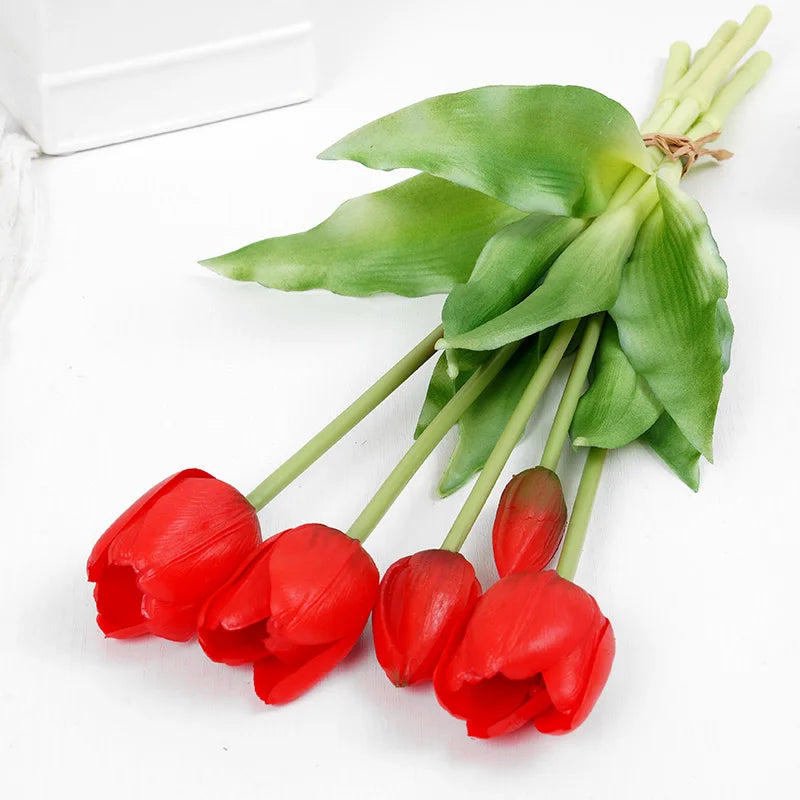 5pcs Luxury Tulip Artificial Flowers Bouquet