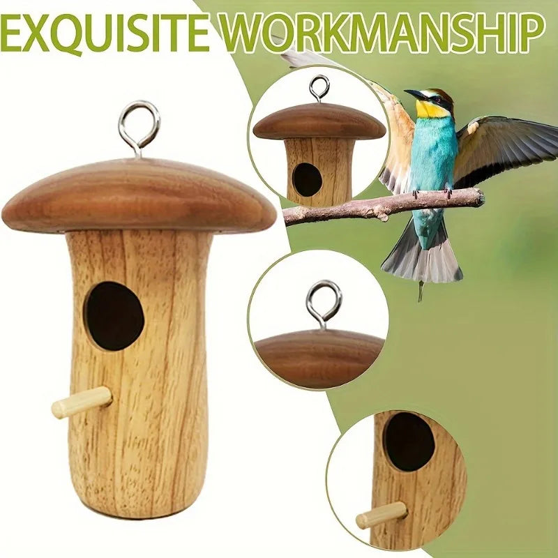1Pc Outdoor Wooden Hanging Hummingbird/Wild Bird House,