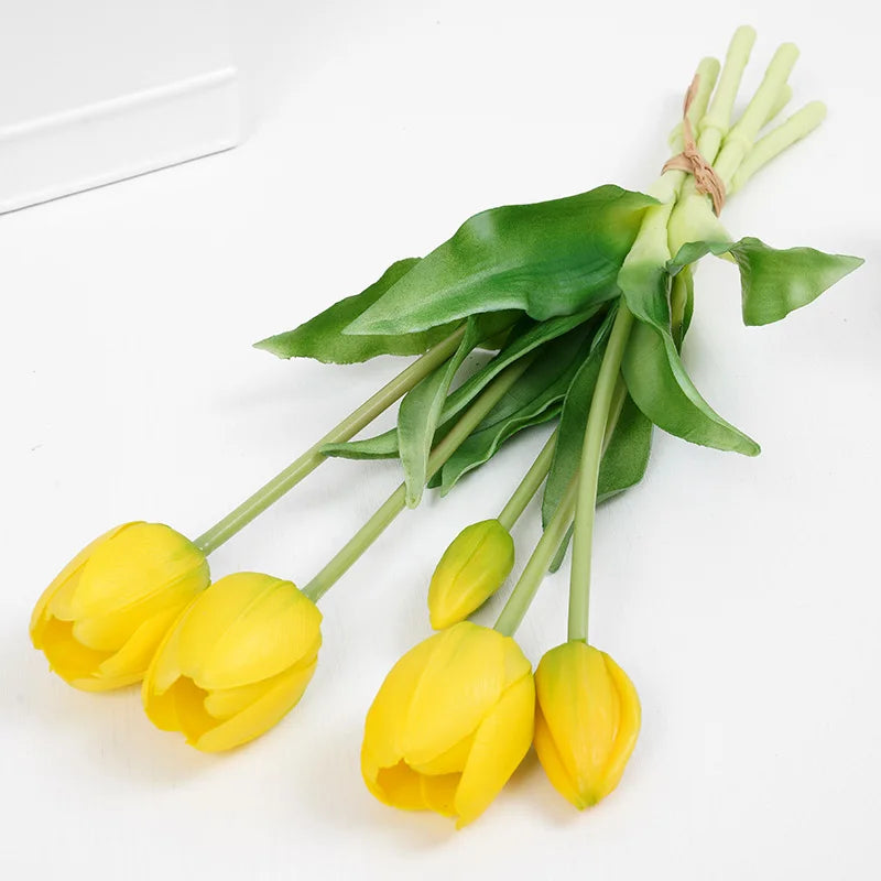5pcs Luxury Tulip Artificial Flowers Bouquet