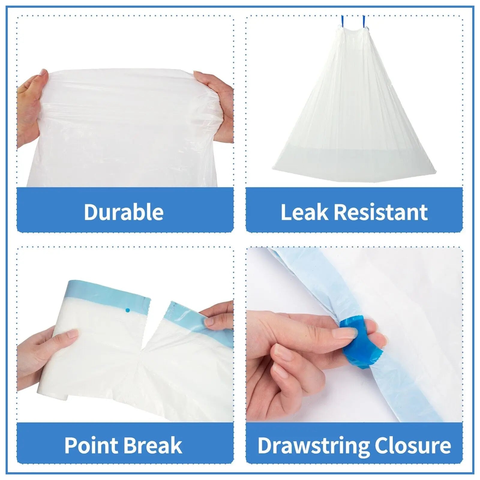 DOEL Self-Cleaning Cat Litter Box Liners Drawstring Design 17x19in/45x50cm 4 Rolls