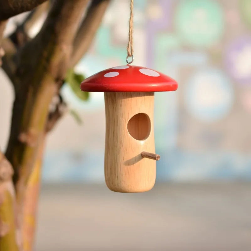 1Pc Outdoor Wooden Hanging Hummingbird/Wild Bird House,