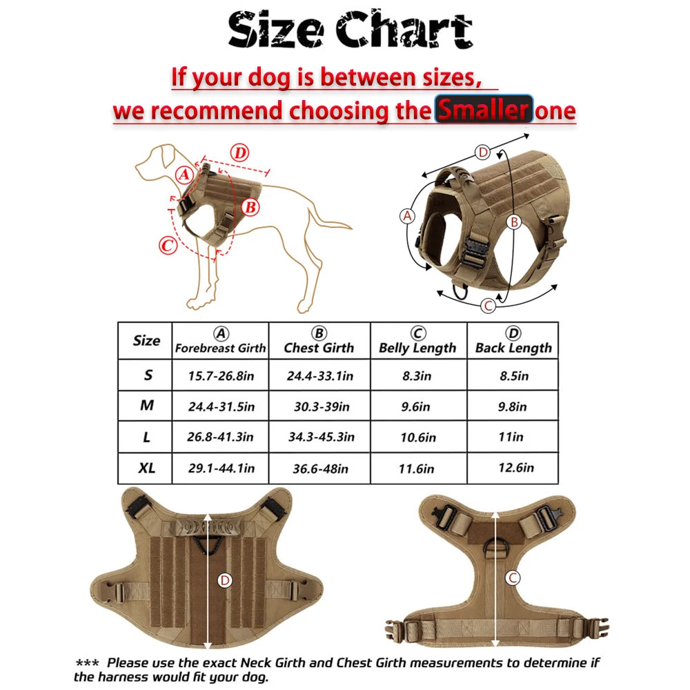 Large & Medium Dog Harness, Collar, & Leash Set