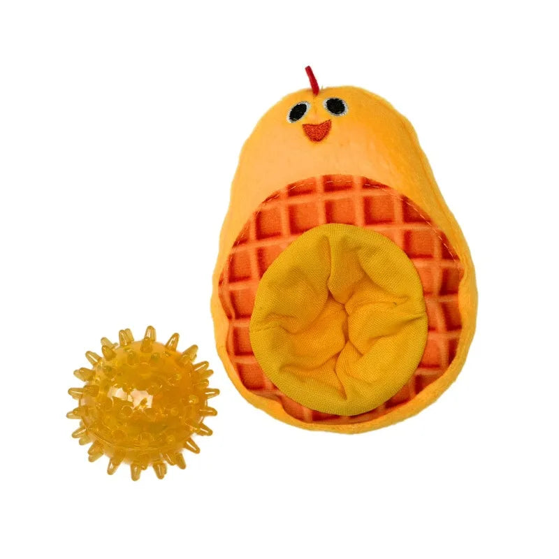 Chicken Dog Toy with Detachable Spikey Ball