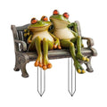 2D Flat Decorative Frog Couple Garden Stake Acrylic