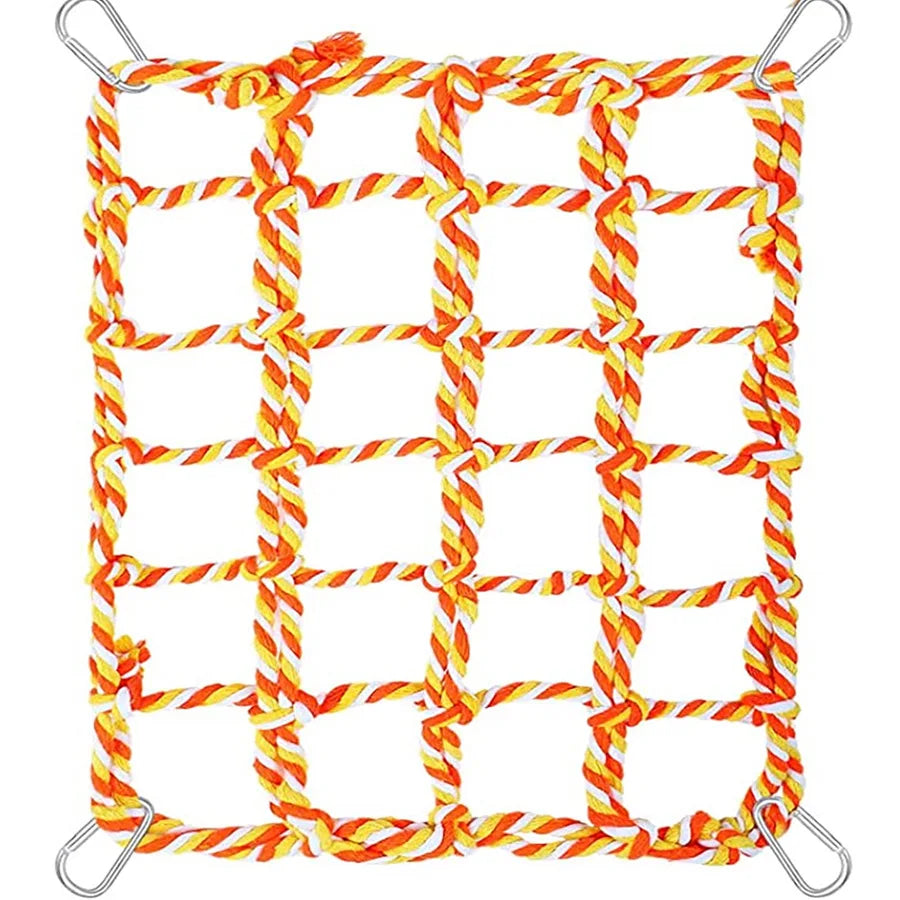 Pet Hamster Squirrel Parrot Colorful Hand Woven Climbing Net