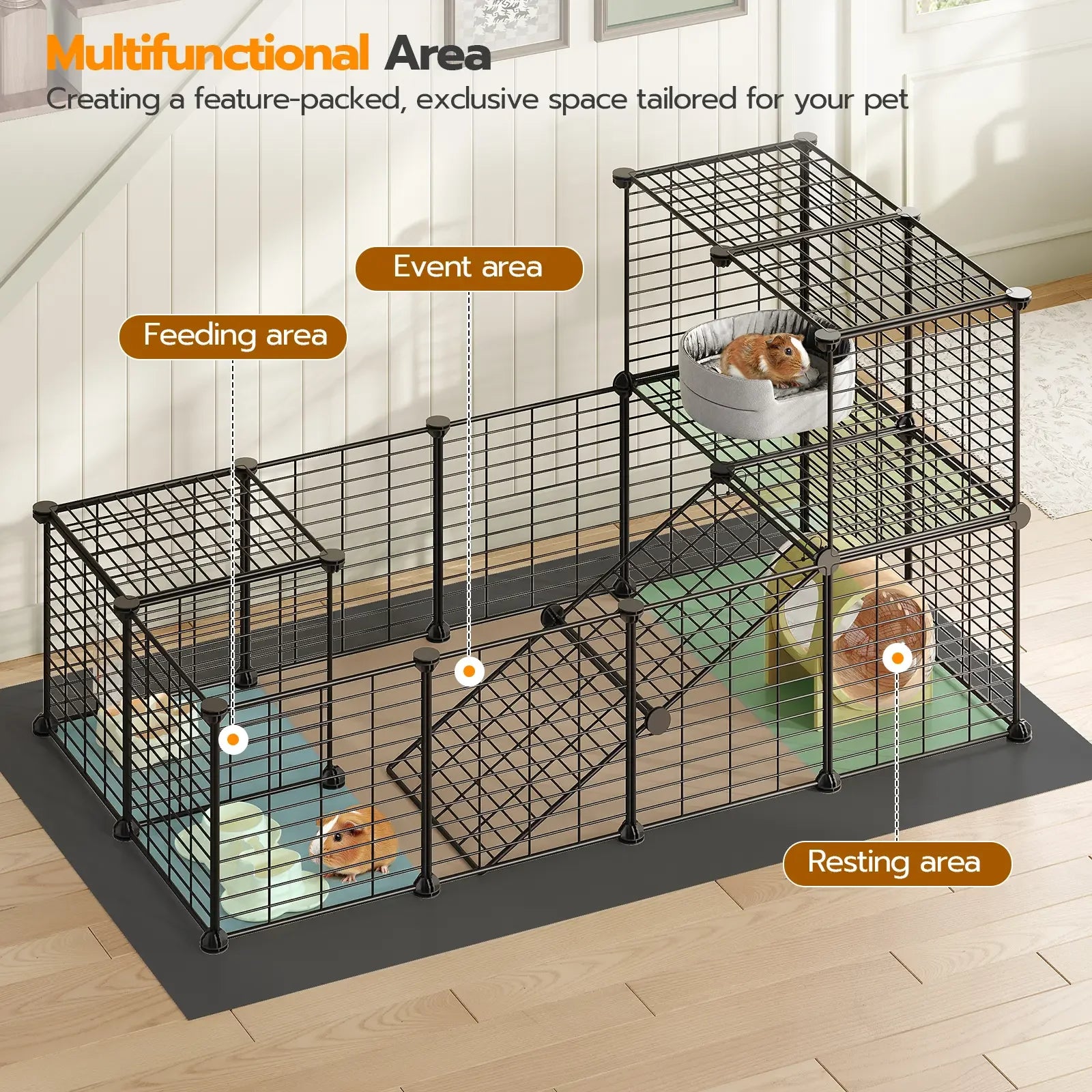 Cage with Waterproof Mat, Small Animal Playpen