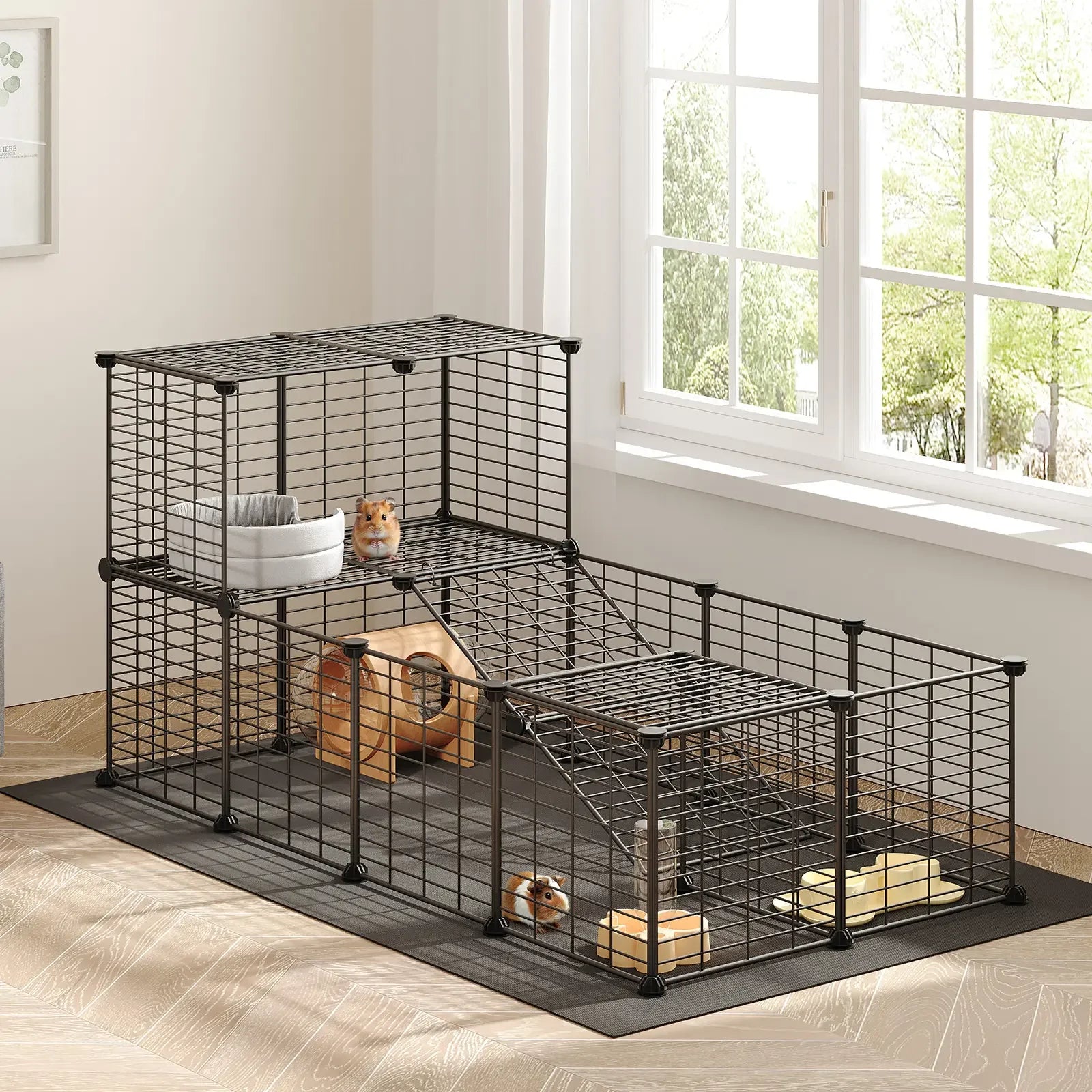 Cage with Waterproof Mat, Small Animal Playpen