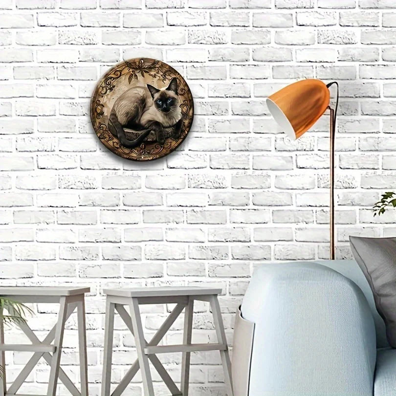 Vintage Siamese Cat Aluminum Wall Art