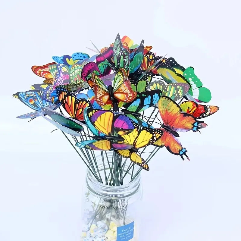 10pcs 3D Colorful Butterfly Stakes