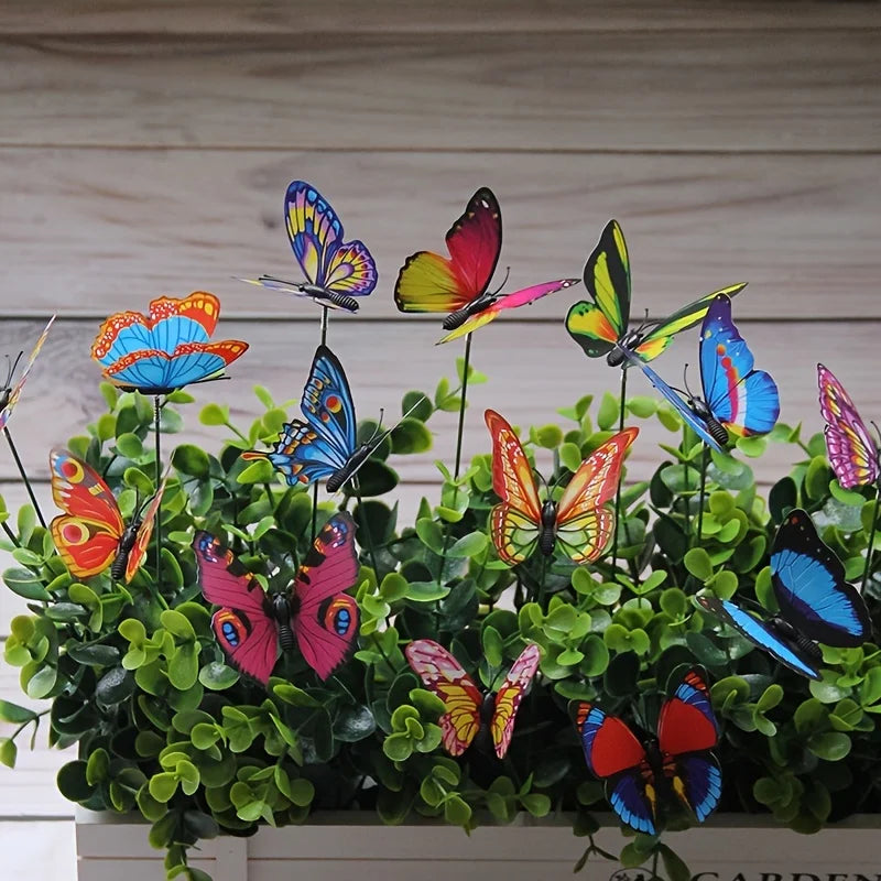 10pcs 3D Colorful Butterfly Stakes