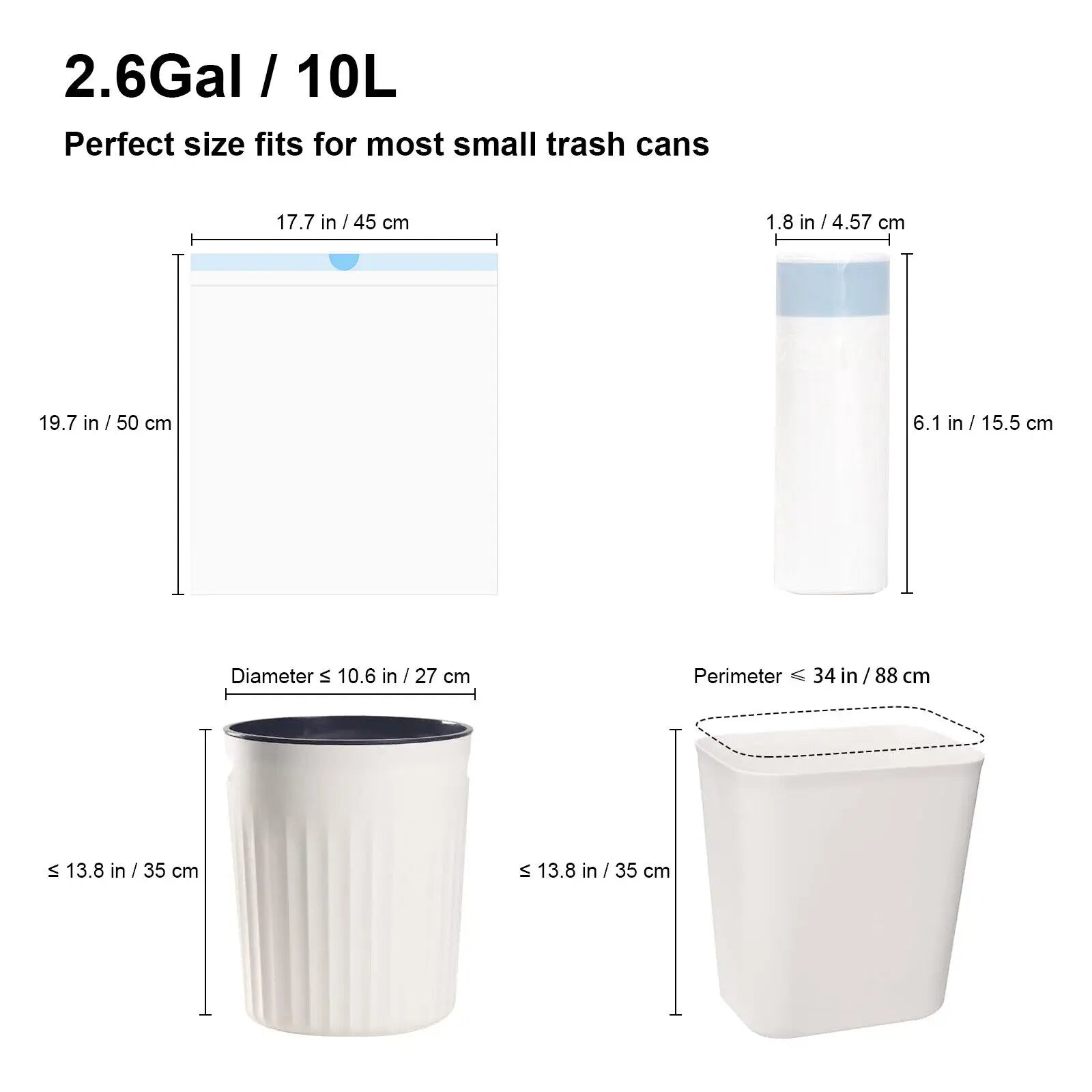 DOEL Self-Cleaning Cat Litter Box Liners Drawstring Design 17x19in/45x50cm 4 Rolls