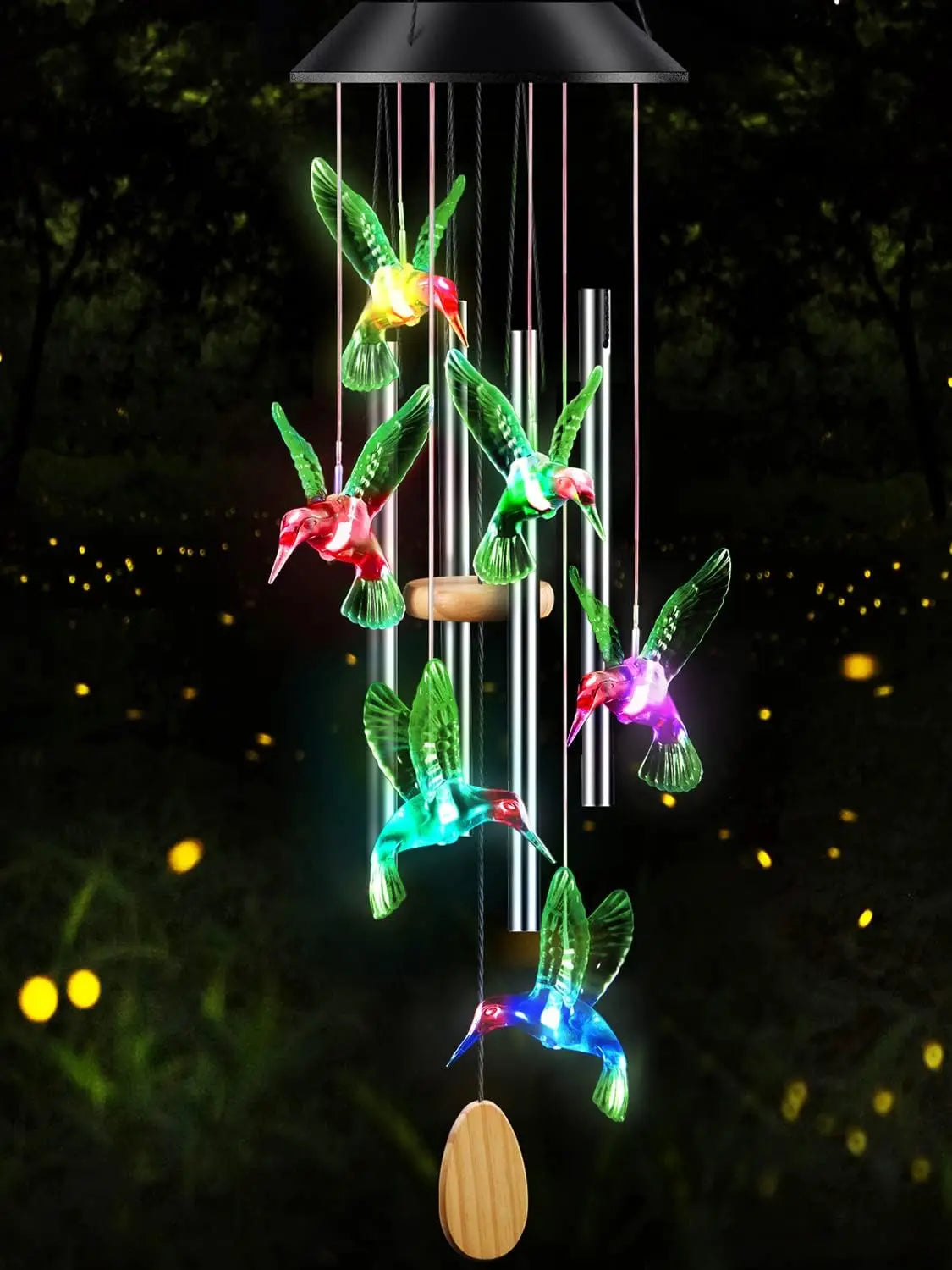 25 Inch Solar Wind Chimes with Colorful Lights