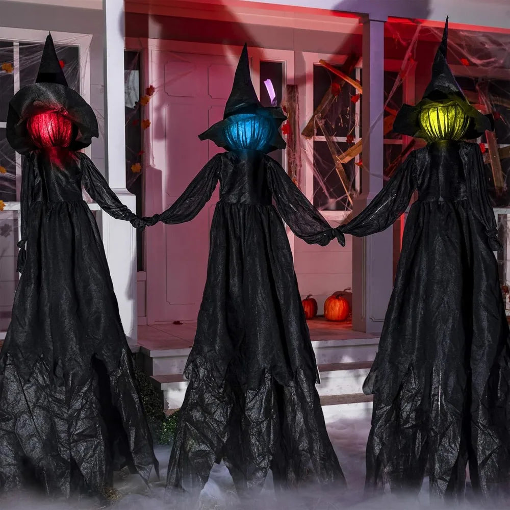 3 Pack 51'' Halloween Witch Decorations Outdoor Yard Stakes