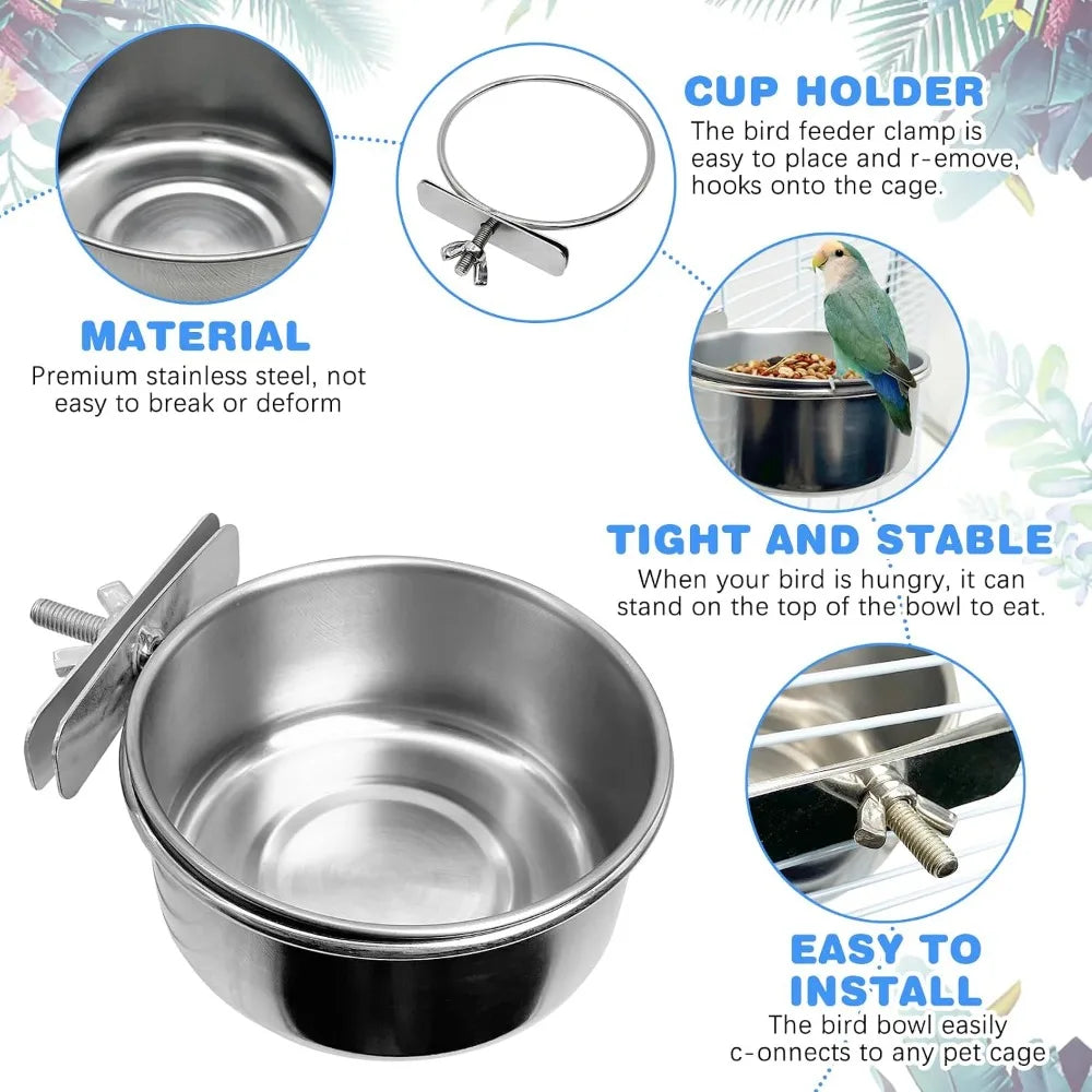 2PCS Food /Water Bowl Feeder Cups