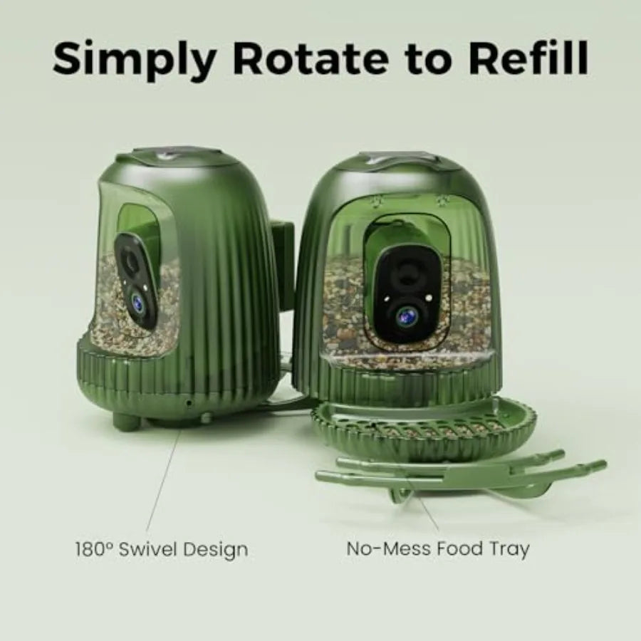 Smart Bird Feeder with 4MP Camera Solar Powered