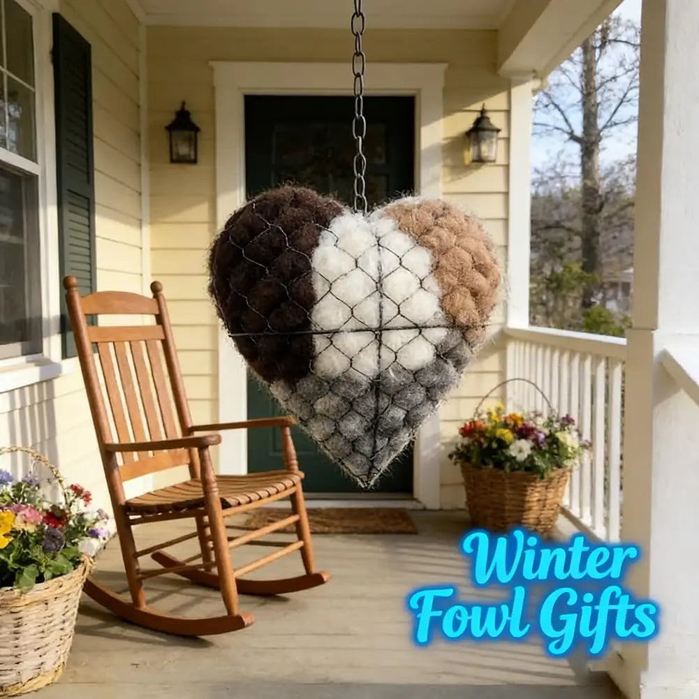 3pcs Heart-Shaped Handcrafted Fiber Bird Nesting Heart,