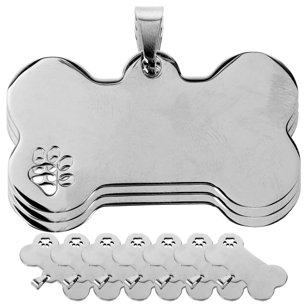 Stainless Steel Pet Id Tags Personalized Engraved 10 Piece