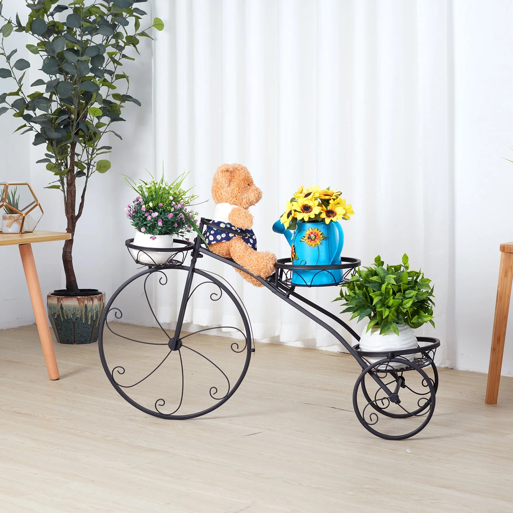 Metal 3 Tier Bicycle Plant Stand