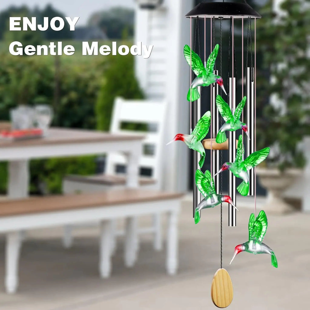25 Inch Solar Wind Chimes with Colorful Lights