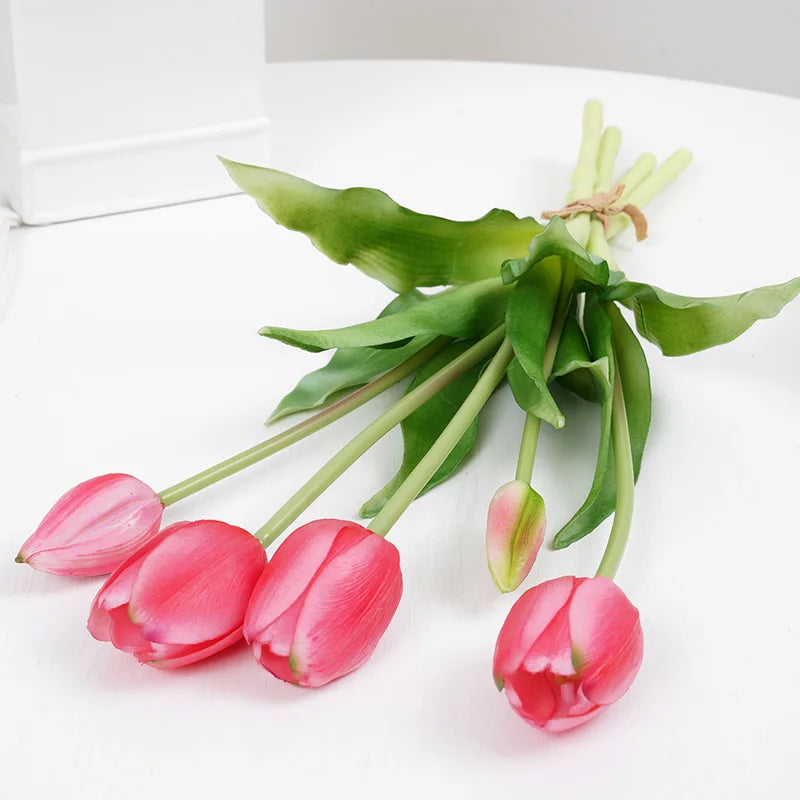 5pcs Luxury Tulip Artificial Flowers Bouquet