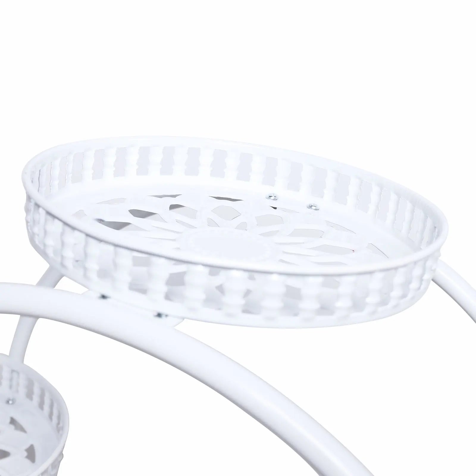 6 Pot White Metal Plant Stand