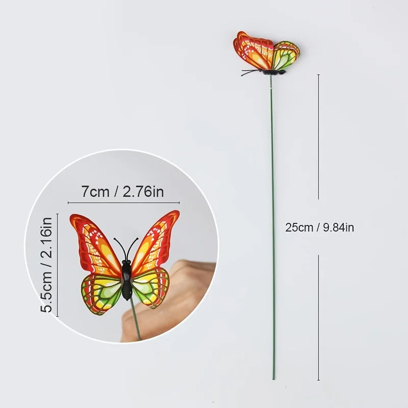 10pcs 3D Colorful Butterfly Stakes