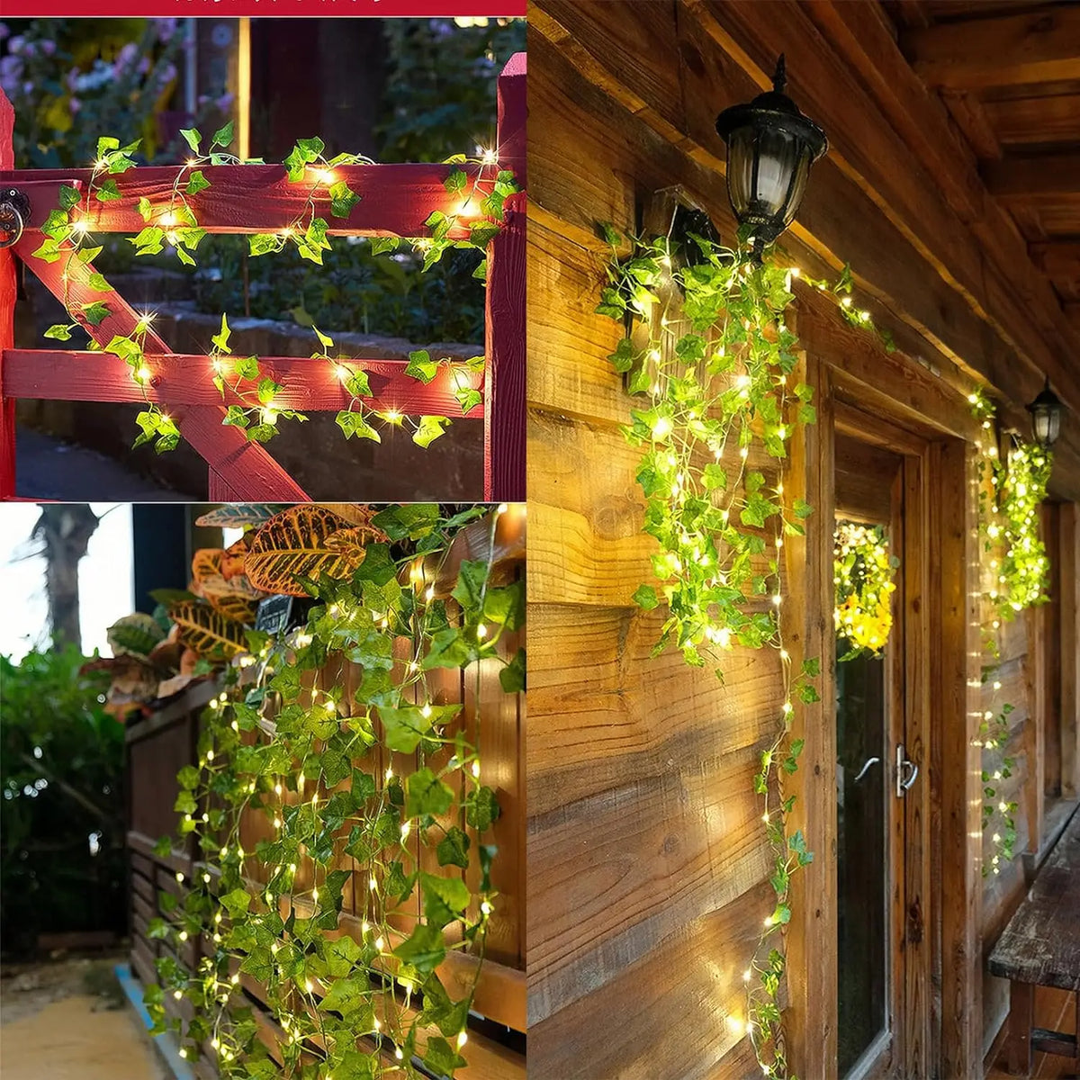 2M Green Leaf String Lights Artificial Ivy Vine
