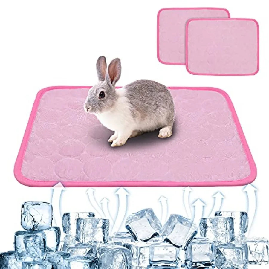 2PCS Summer Cooling Mat for Rabbit, Guinea Pig, Hamster, Cat, Small Dog