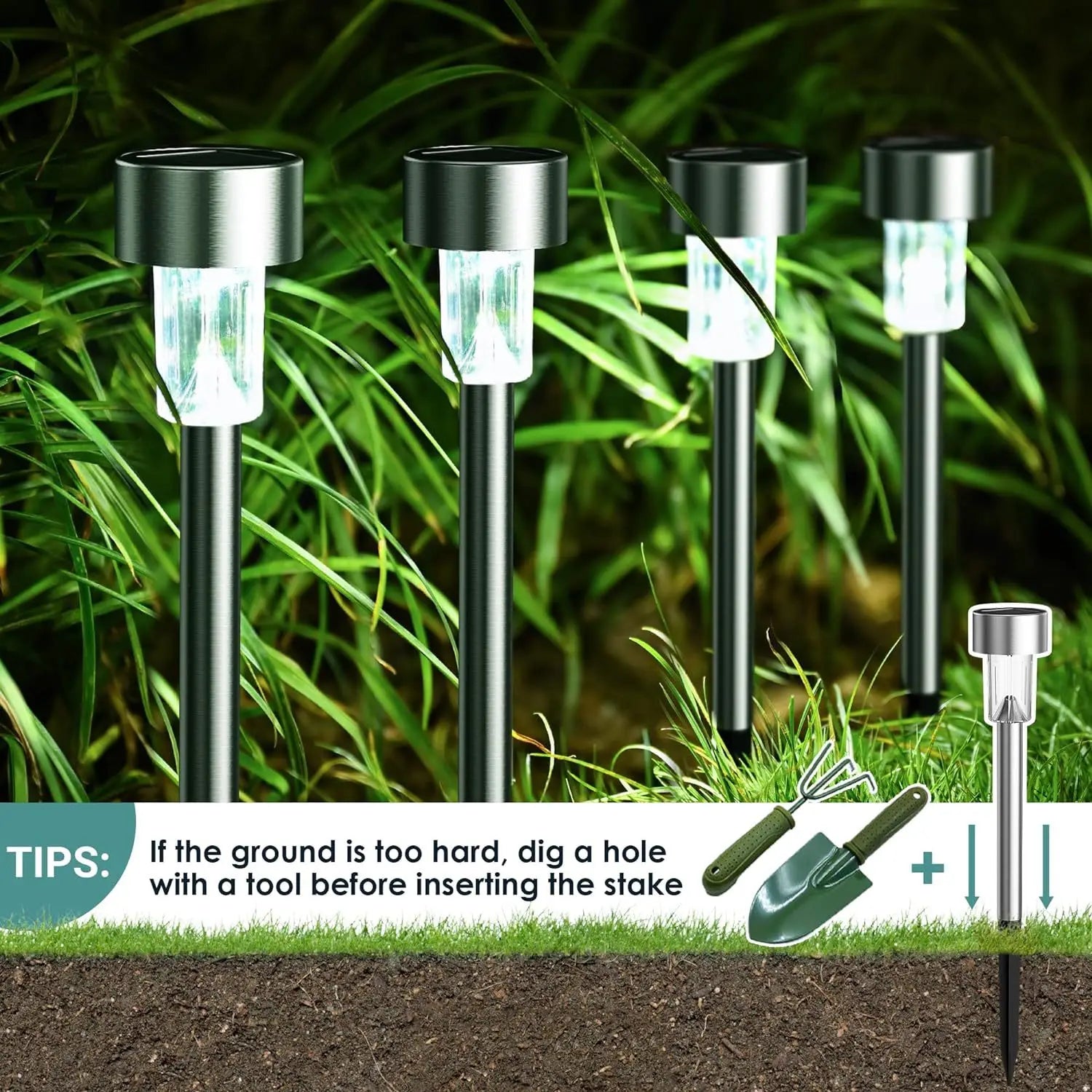 5pcs Solar Powered Lawn Light