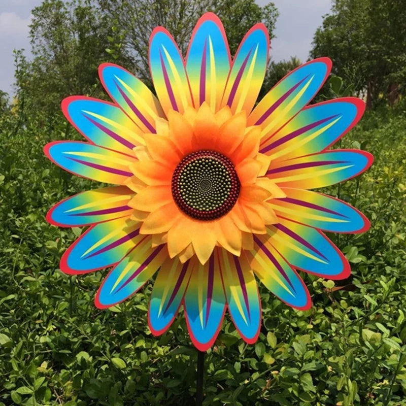 4PCS Outdoor Colorful Sunflower Wind Spinner