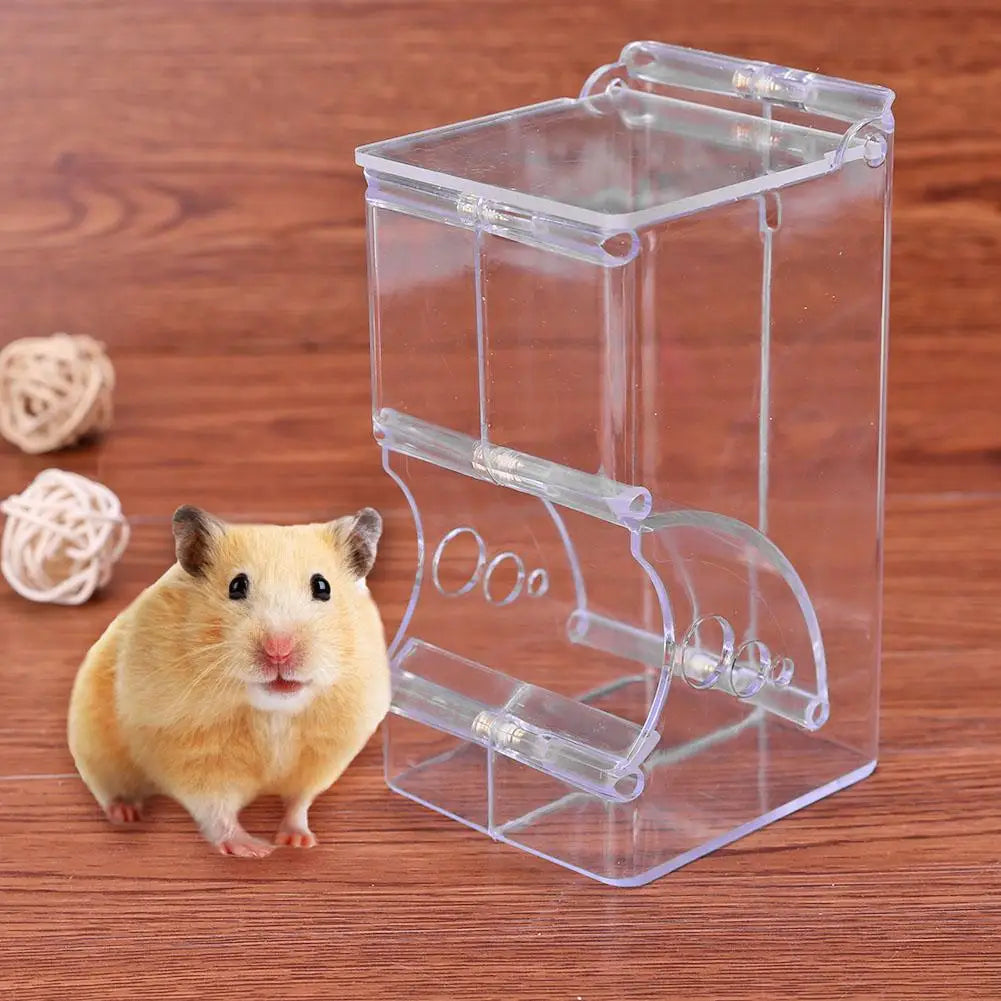 Hamster Rabbit  Guinea Pigs Clear Plastic Automatic Pet Feeder